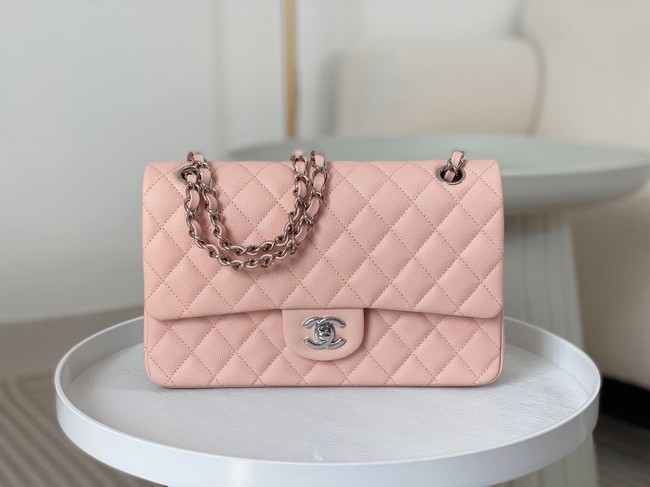 CHANEL CLASSIC 11.12 HANDBAG AS01112 PINK&Silver Metal