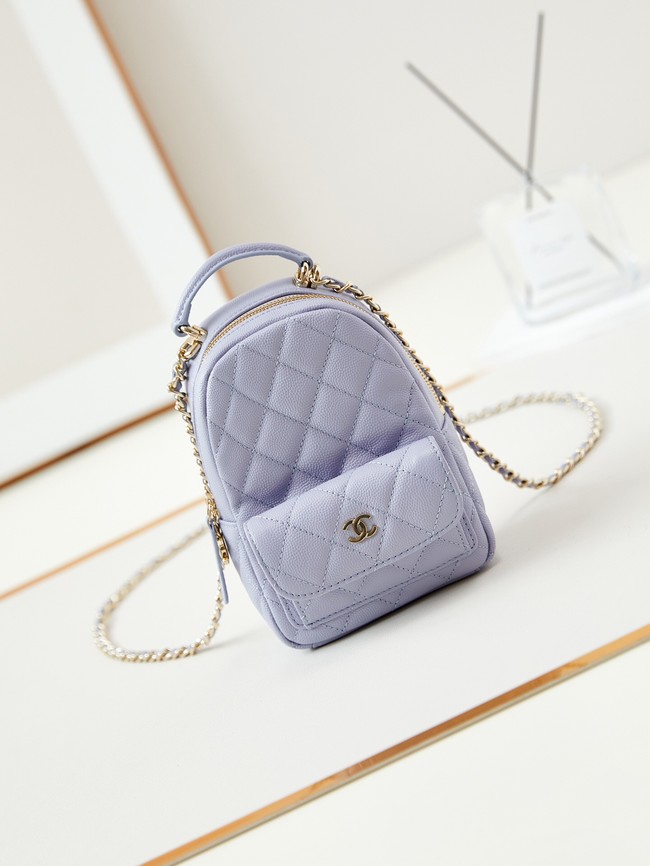 Chanel MINI BACKPACK AP3753 Grained Calfskin & Gold-Tone Metal light purple