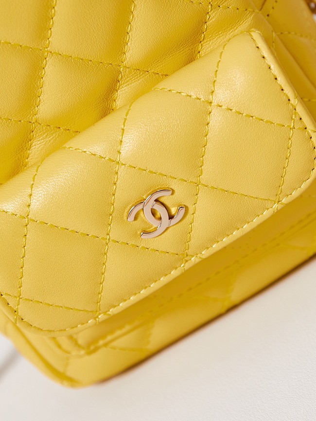 Chanel MINI BACKPACK AP3753 Sheepskin & Gold-Tone Metal yellow