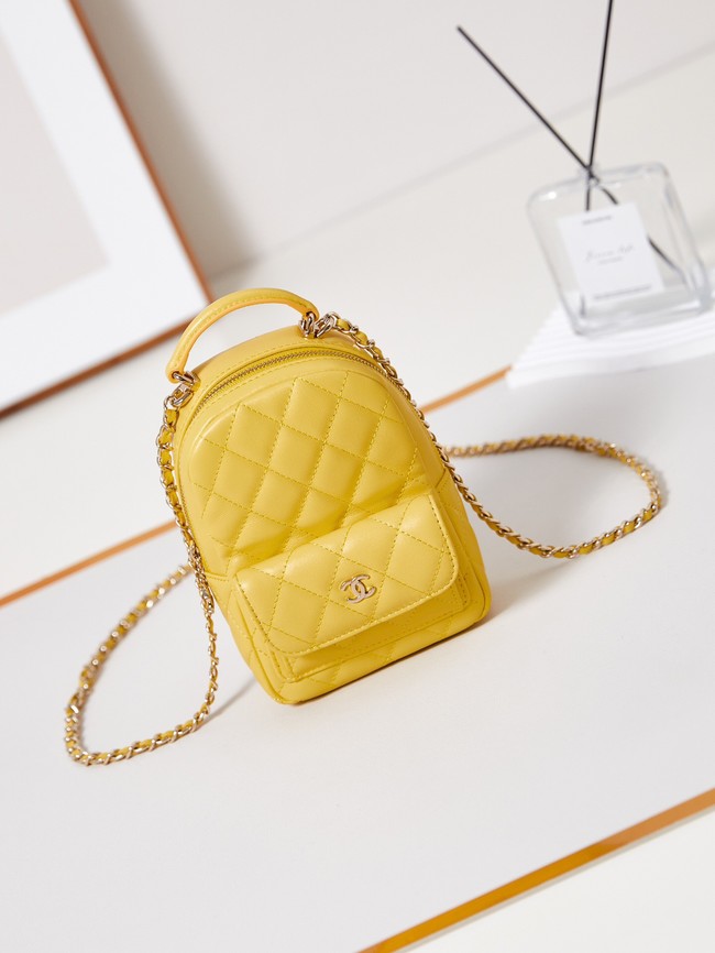 Chanel MINI BACKPACK AP3753 Sheepskin & Gold-Tone Metal yellow