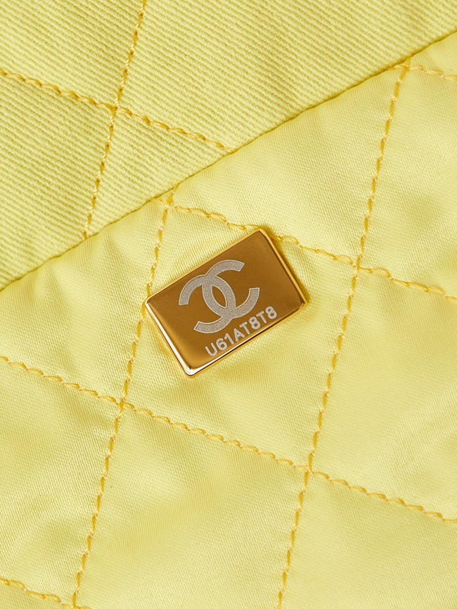 CHANEL 22 HANDBAG Fabric AS3261 yellow