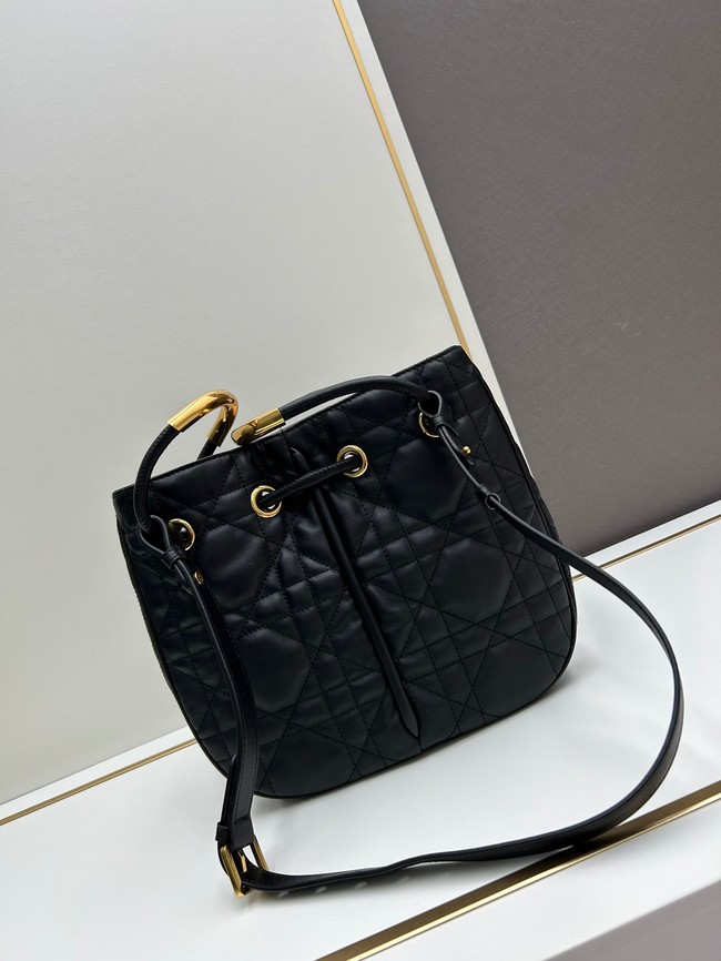 Medium Dior Nolita Bag Black Macrocannage Lambskin M2312UN