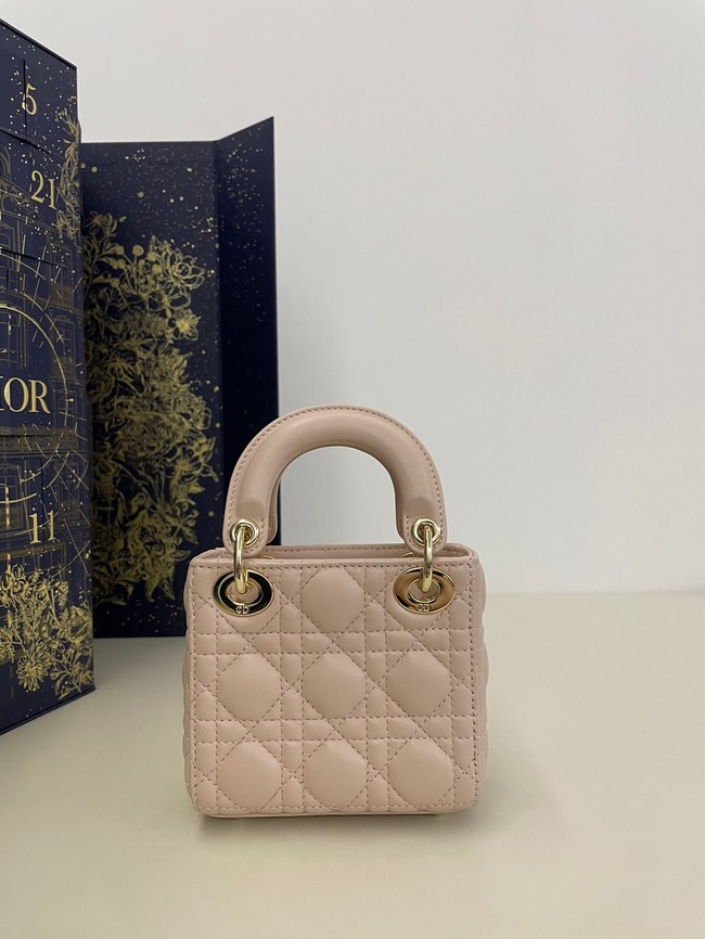 Dior Or Lady Dior Micro Bag Crinkled Cannage Calfski S0856PWPB rose