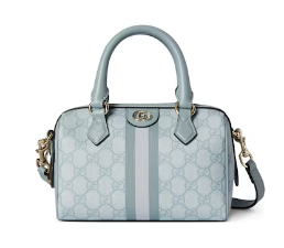 GUCCI OPHIDIA GG MINI TOP HANDLE BAG ‎772053 Dusty blue