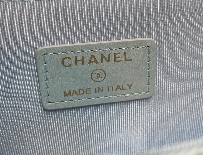 Chanel CLASSIC CARD HOLDER AP3179 light blue