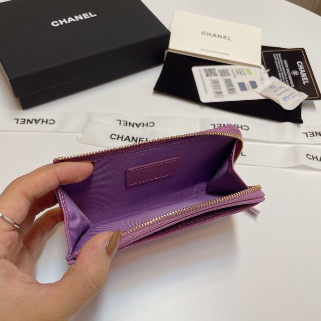 Chanel CLASSIC CARD HOLDER AP3179 Purple