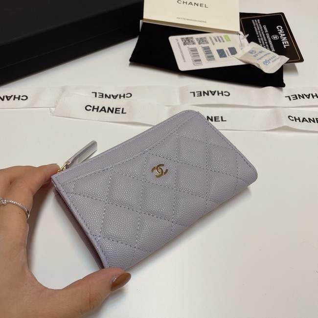 Chanel CLASSIC CARD HOLDER AP3179 light Purple