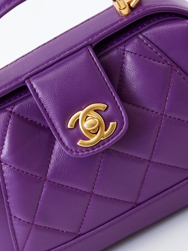 CHANEL 24A MINI BAG WITH TOP HANDLE AS4958 Purple