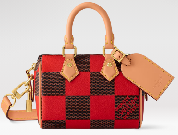 Louis Vuitton Speedy 18 Bandouliere Damier Pop N40611 red