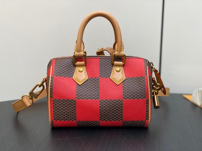 Louis Vuitton Speedy 18 Bandouliere Damier Pop N40611 red