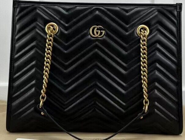 Gucci Marmont Medium Matelasse Shoulder Bag 447627 BLACK