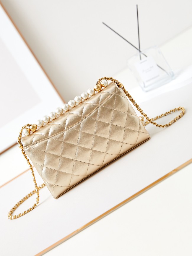 Chanel SMALL FLAP BAG WITH TOP HANDLE AS4997 gold