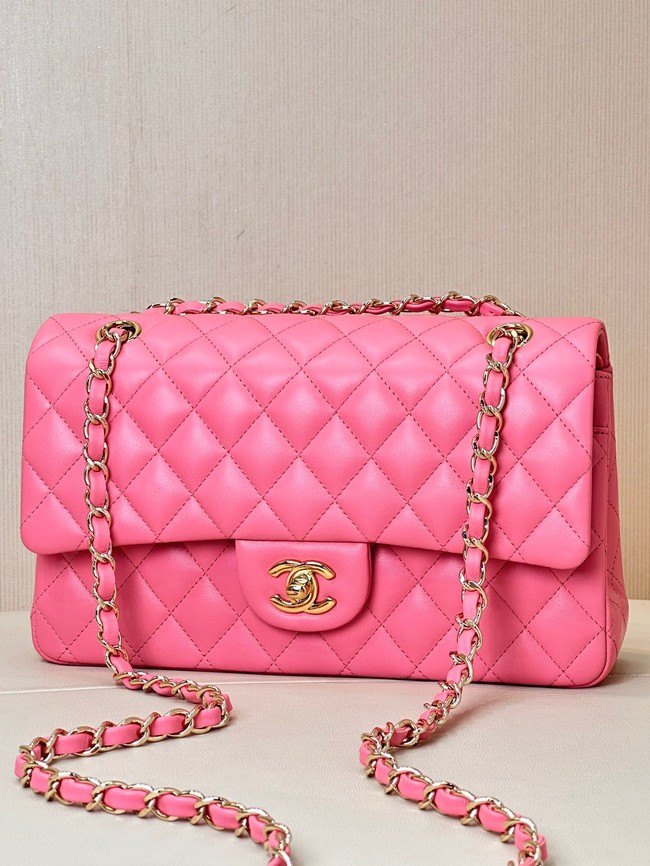 Chanel CLASSIC 11.12 HANDBAG Lambskin & Gold-Tone Metal A01112 Fuchsia