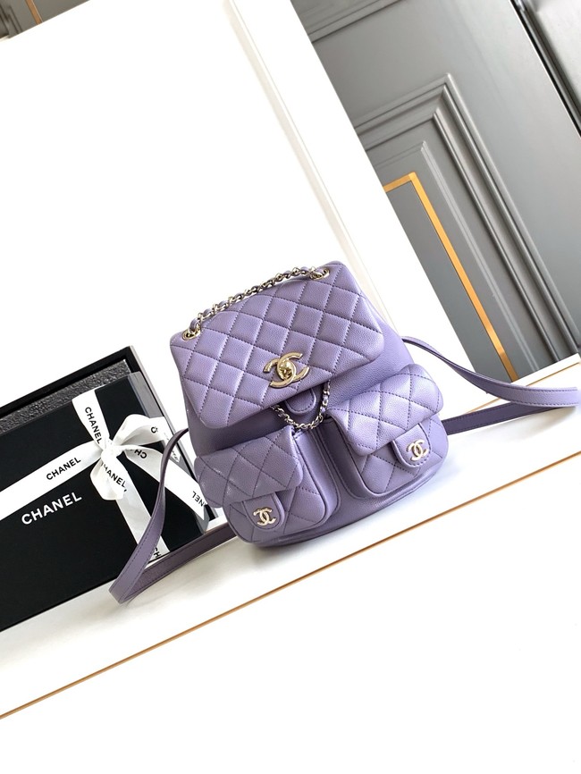 Chanel BACKPACK Calfskin & Gold-Tone Metal AS4398 Light Purple