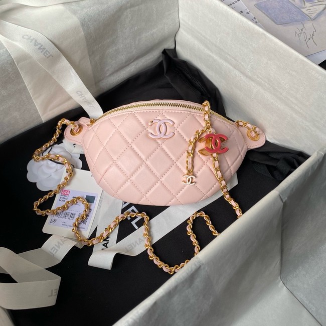 Chanel 24A Bodypack Sheepskin Leather AS4113 pink