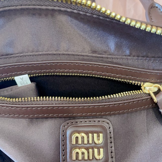 MIU MIU Leather Handle Bag 5BB148 Wine Red