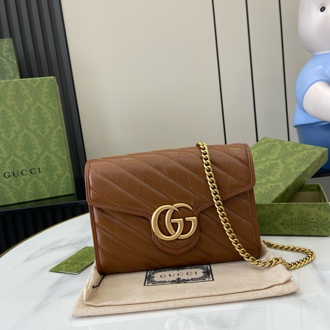 Gucci GG MARMONT SUPER MINI BAG 474575 browm