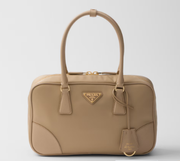 Prada Re-Edition 1978 medium Re-Nylon and Saffiano leather two-handle bag 1BB115 Camel Brown