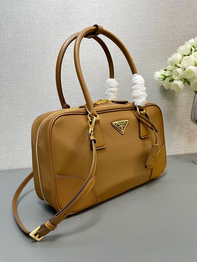 Prada Re-Edition 1978 medium Re-Nylon and Saffiano leather two-handle bag 1BB115 Cocoa Brown