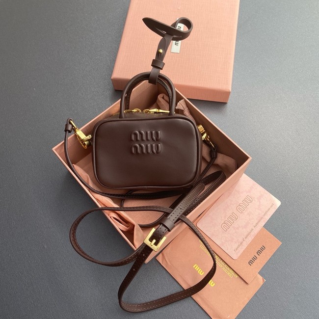 MIU MIU MINI Leather Handle Bag 5BB159 brown