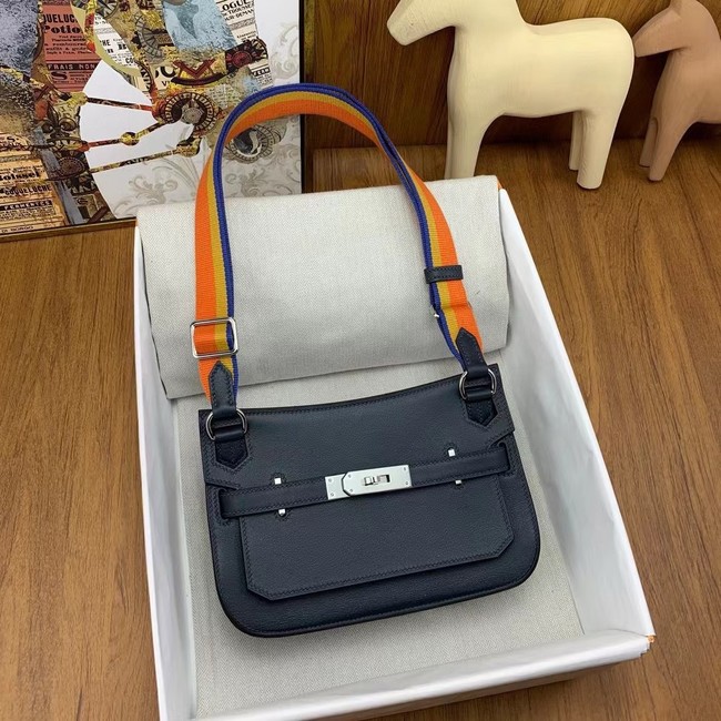 Hermes Original Leather 23CM Mini Jypsiere H0880 Black&orange