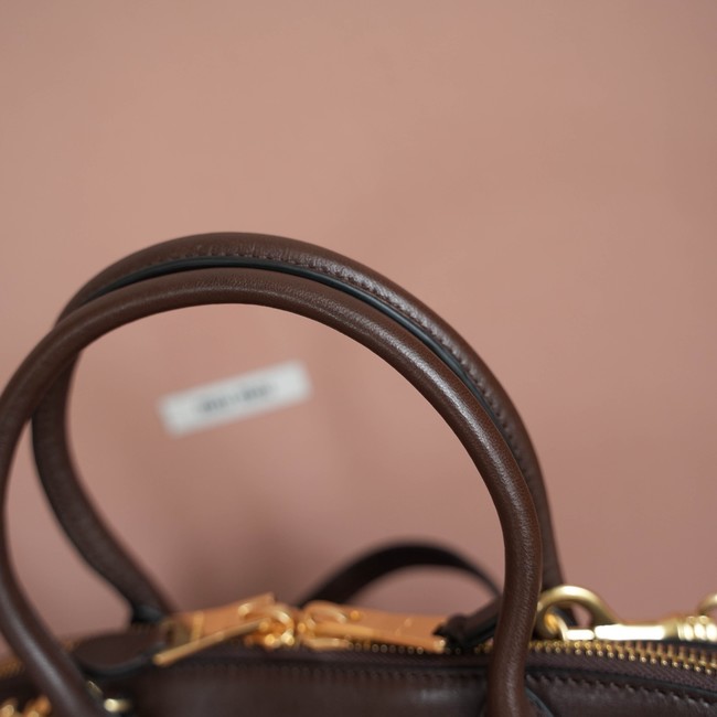 MIU MIU Leather Handle Bag 5BB168 Coffee