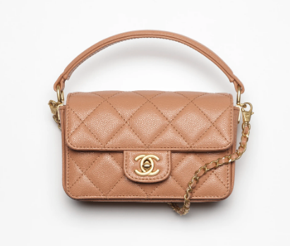 Chanel MINI FLAP BAG WITH TOP HANDLE AS5164 Camel