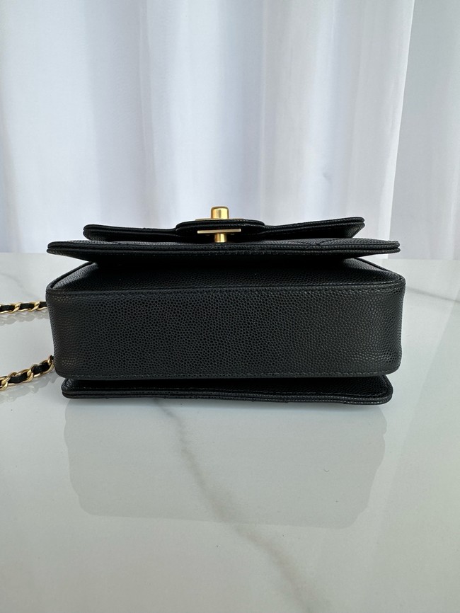 Chanel MINI FLAP BAG WITH TOP HANDLE AS5164 black