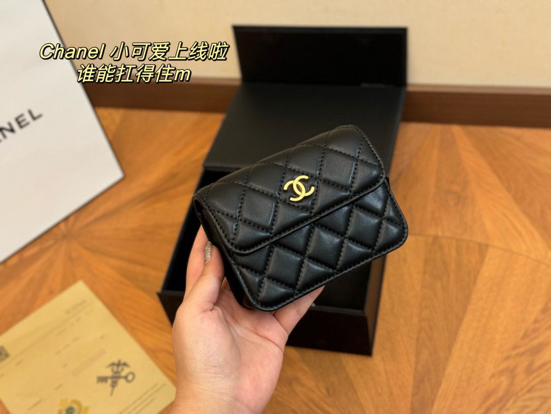 Chanel Flap Lambskin mini Shoulder Bag Ap1628 black