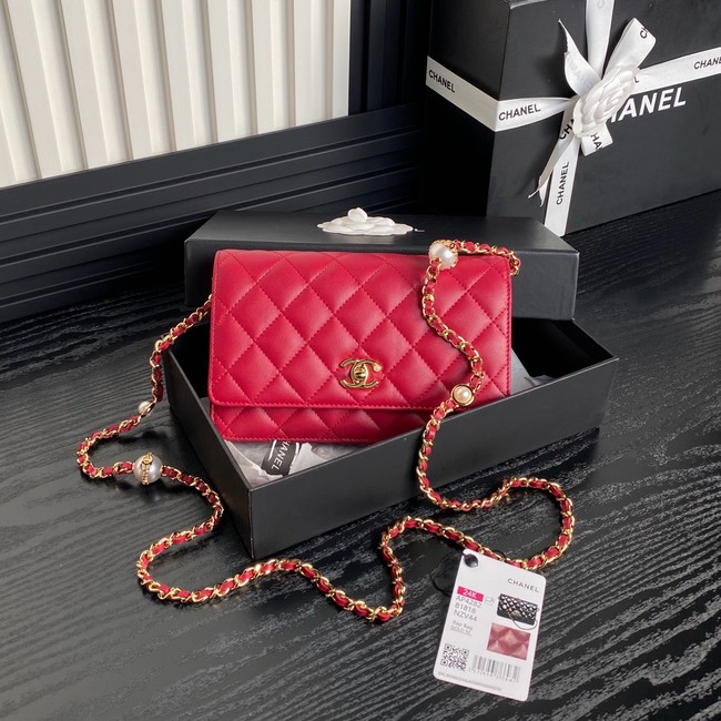 Chanel WALLET ON CHAIN AP4282 red