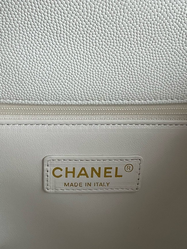 Chanel FLAP BAG WITH TOP HANDLE A92990 white