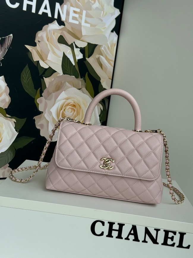 Chanel FLAP BAG WITH TOP HANDLE A92990 light pink