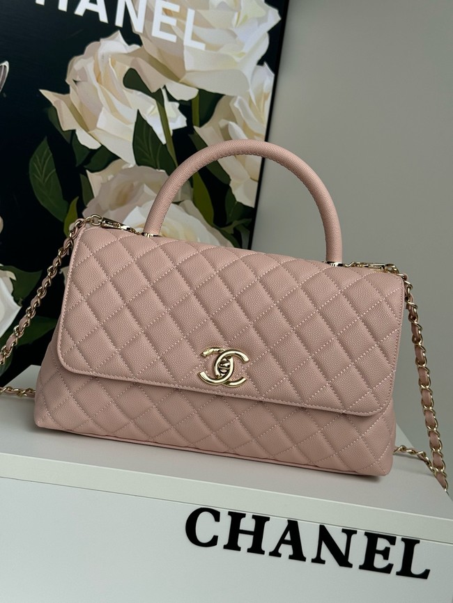 Chanel LARGE FLAP BAG WITH TOP HANDLE A92991 pink