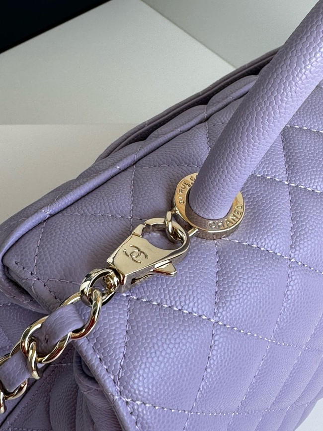 Chanel LARGE FLAP BAG WITH TOP HANDLE A92991 purple