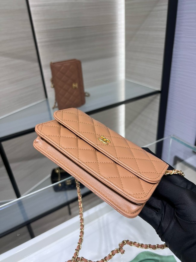 Chanel CLASSIC WALLET ON CHAIN AP3071 Brown