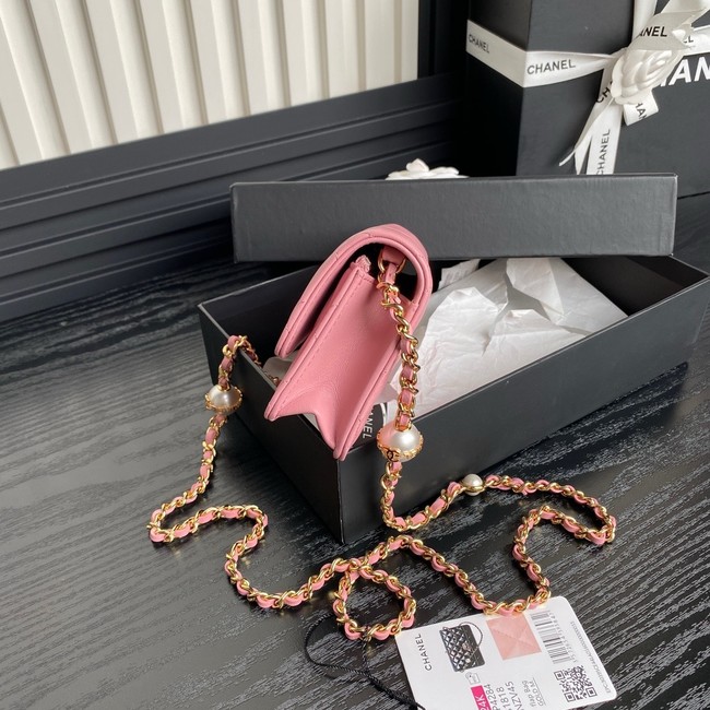 Chanel FLAP PHONE HOLDER WITH CHAIN AP4284 pink