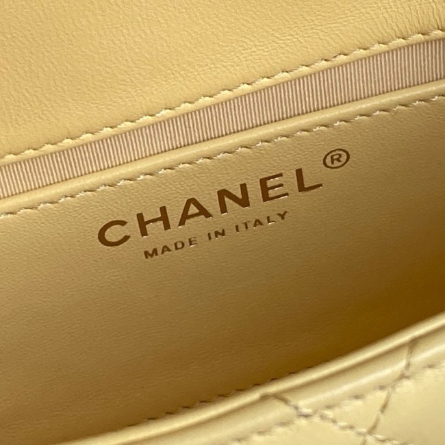 Chanel SMALL FLAP BAG WITH TOP HANDLE AS5298 YELLOW