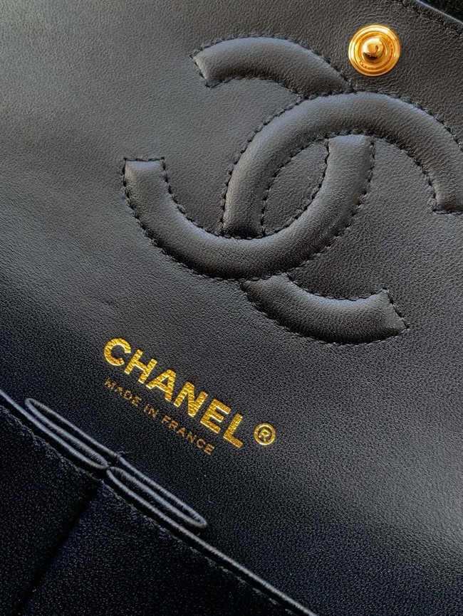 Chanel CLASSIC 11.12 HANDBAG velvet 1112 Black