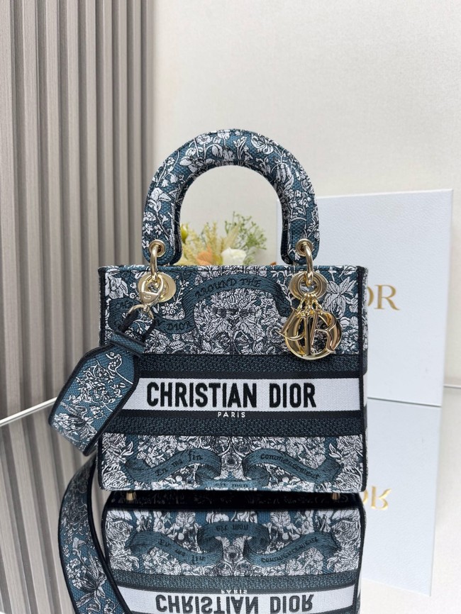 DIOR Medium Blue Embroidery with White Miss M0565OT