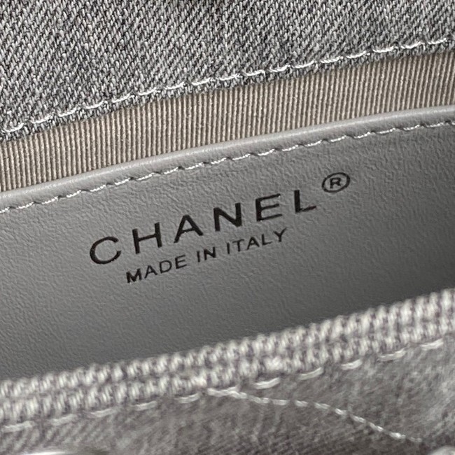 CHANEL BACKPACK Washed Denim AS5310 gray