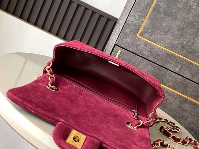 Chanel CLASSIC 11.12 SMALL HANDBAG velvet 1116 wine