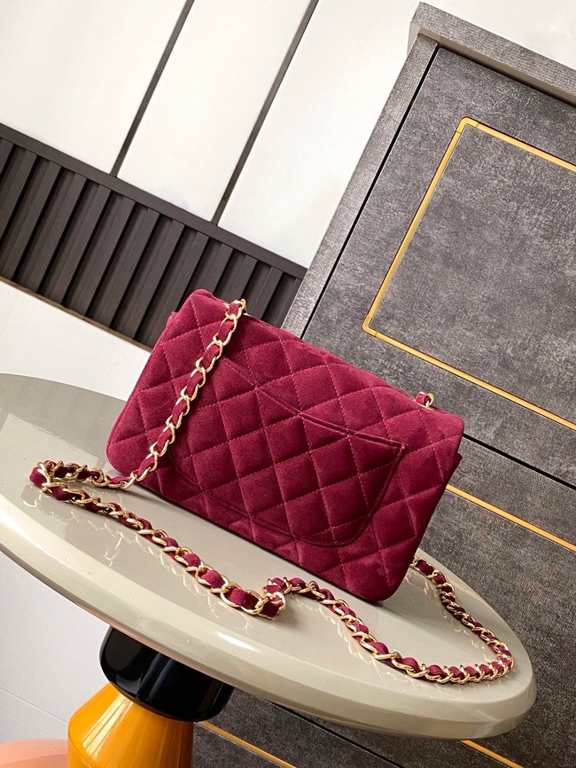 Chanel CLASSIC 11.12 SMALL HANDBAG velvet 1116 wine