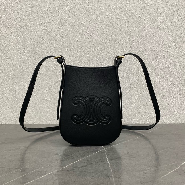 Celine MINI BUCKET CUIR TRIOMPHE IN SMOOTH CALFSKIN 100753 BLACK