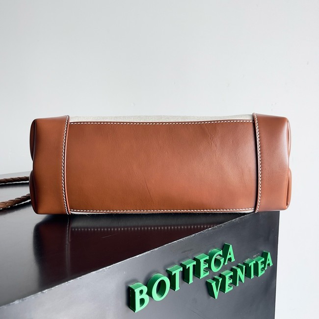 Bottega Veneta Andiamo calfskin 810214 brown silver& canvas