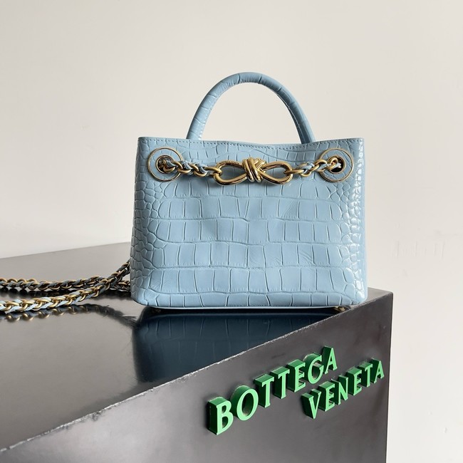 Bottega Veneta Mini Andiamo alligator leather 805232 blue