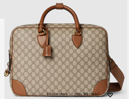 Gucci GG EMBLEM MEDIUM BRIEFCASE 821149 Brown