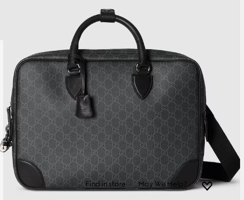 Gucci GG EMBLEM MEDIUM BRIEFCASE 821149 black