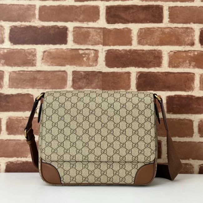 Gucci GG EMBLEM MEDIUM CROSSBODY BAG 821154 brown