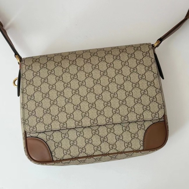 Gucci GG EMBLEM MEDIUM CROSSBODY BAG 821154 brown