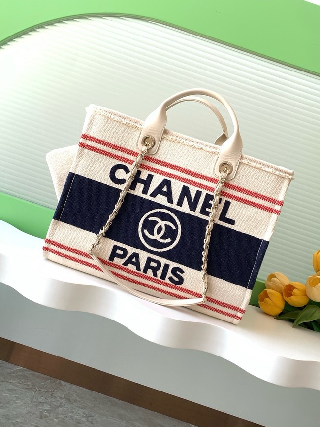 Chanel LARGE SHOPPING BAG Cotton Canvas A66941 dark blue